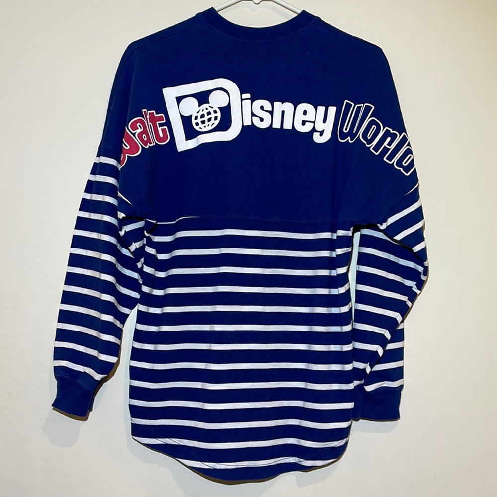 Disney Parks Spirit Jersey Stripe Americana Top Sweater XS Disneyland World